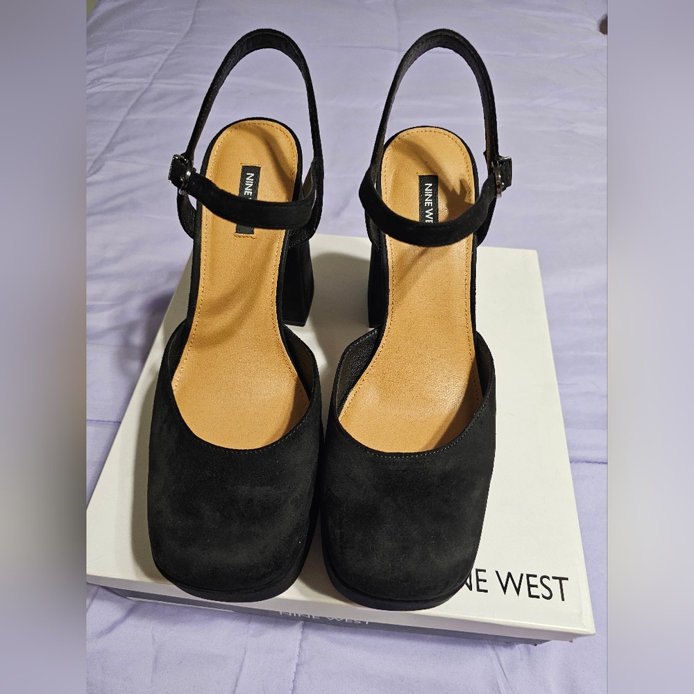 Nine West Black Women's Platform Block Heels